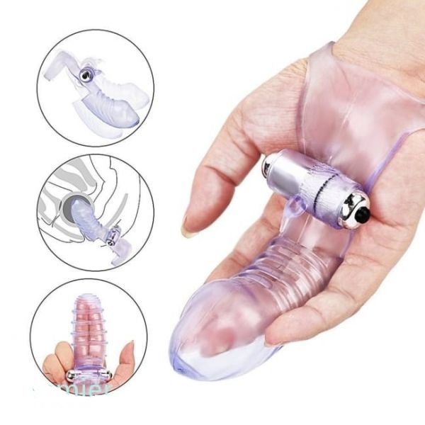 Capa para Dois Dedos com Vibrador em Jelly
