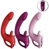 Vibrador de Duplo Estímulo com Estimulador de Língua e Vai e vem